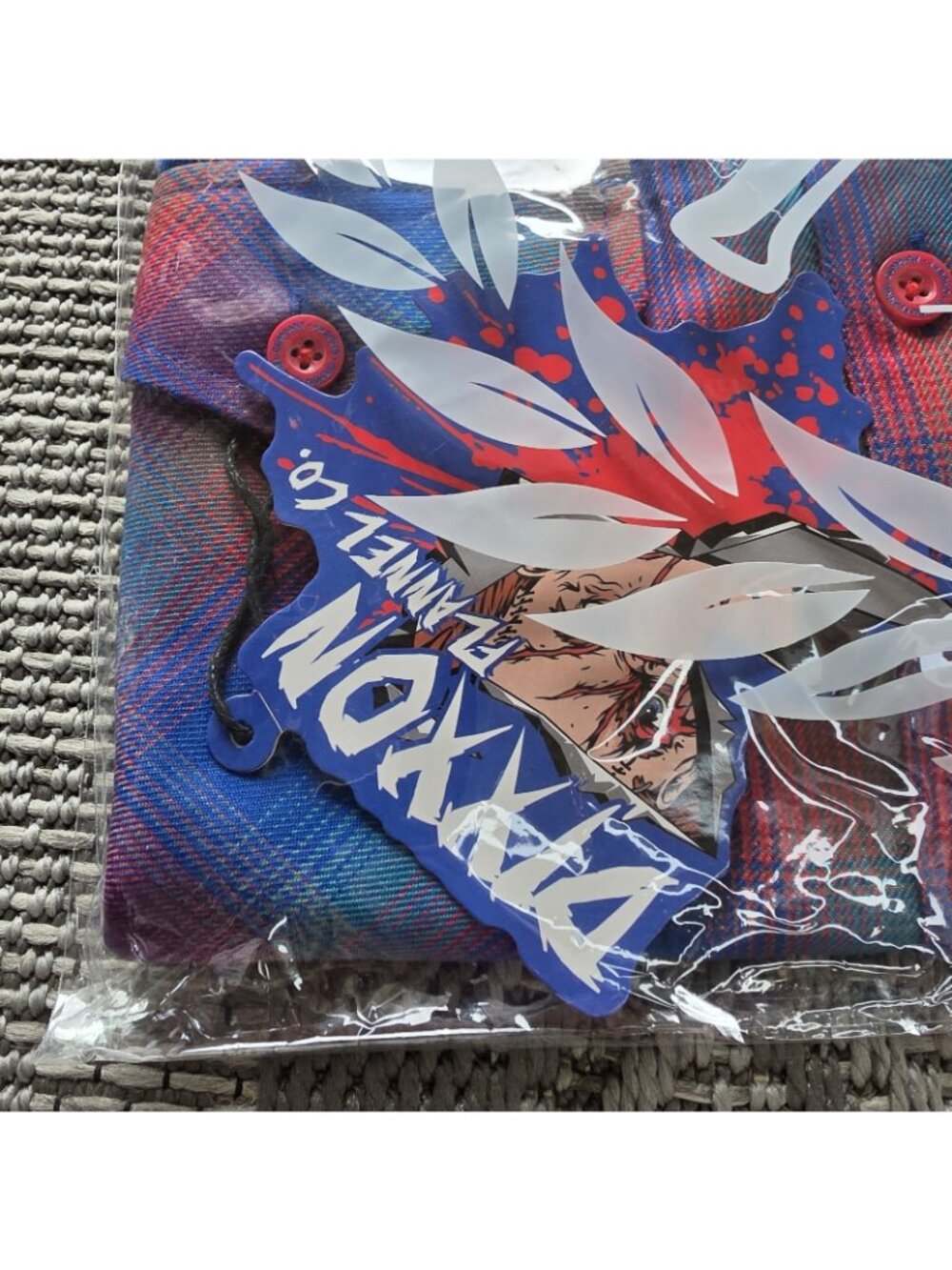 Dixxon Flannel Shirt CHUCKY Mens Size XL Blue Red Plaid Horror Series Halloween - Picture 3 of 3